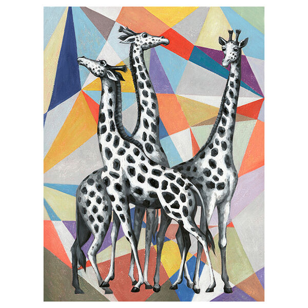 Contemporary View of Giraffes Canvas, image 1