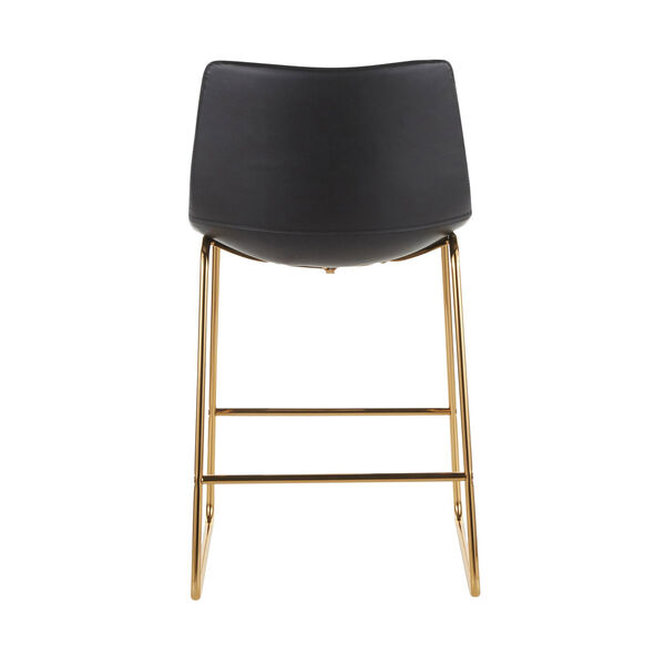 Duke Gold and Black Counter Stool with Upholstered Seat, Set of 2, image 6