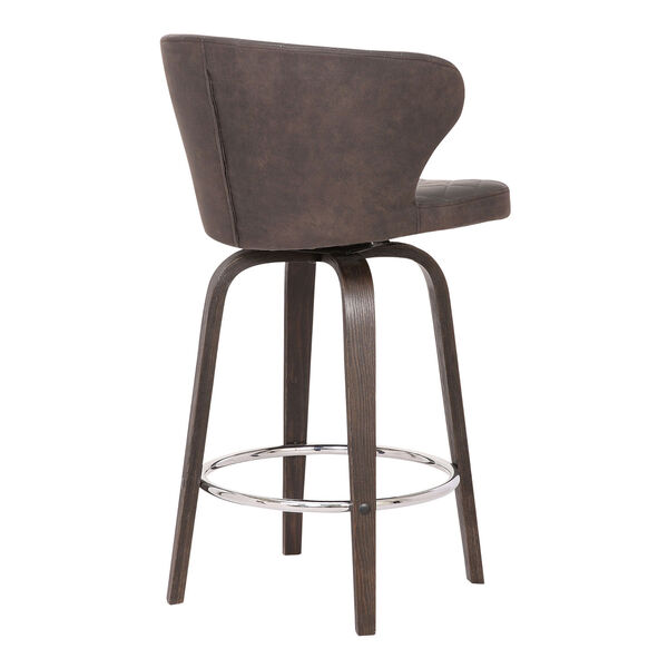 Mynette Brown and Chrome 26-Inch Counter Stool, image 4