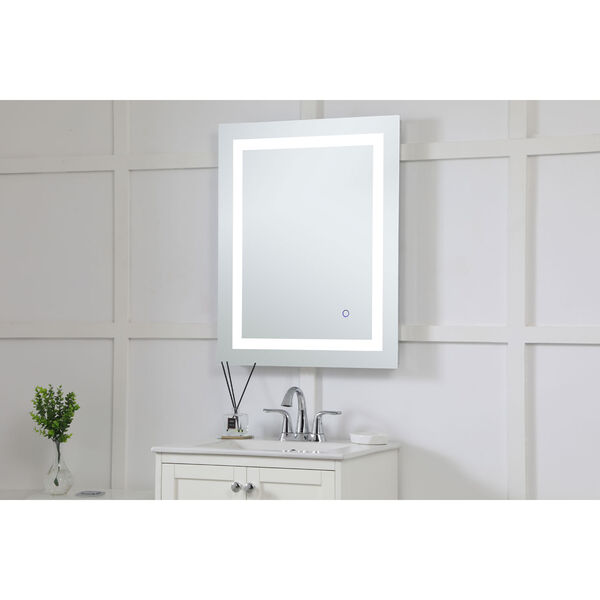 Helios Silver 30 x 24 Inch Aluminum Touchscreen LED Lighted Mirror, image 5