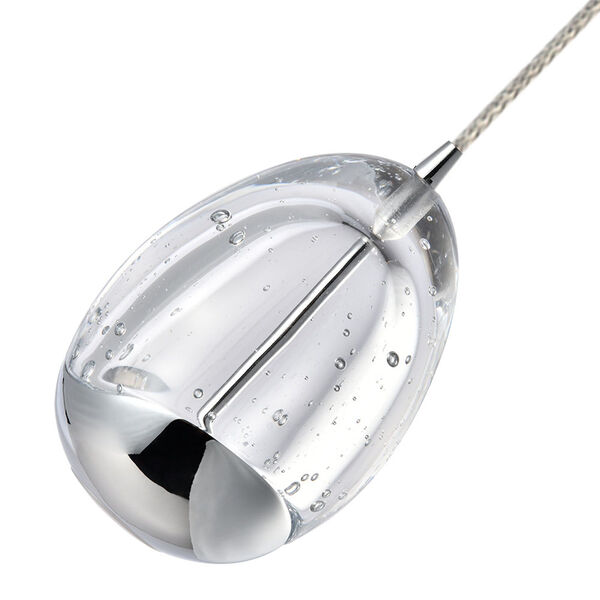 Venezia Black and Polished Chrome Integrated LED Pendant with Clear Glass, image 6