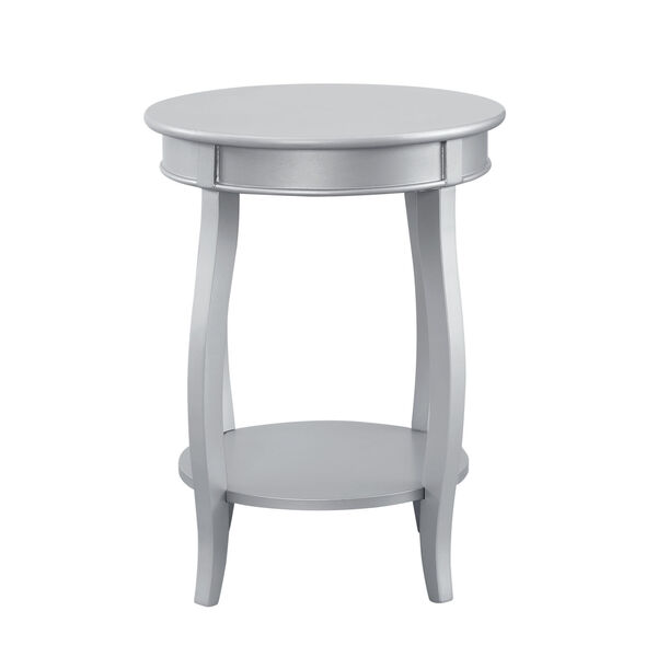 Olivia Silver Round Table with Shelf, image 2