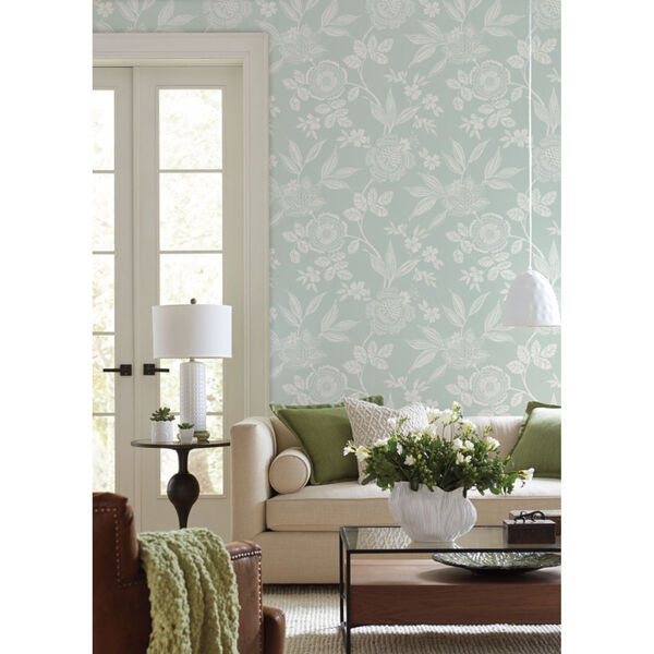 Silhouettes Green Wood Cut Jacobean Wallpaper, image 6