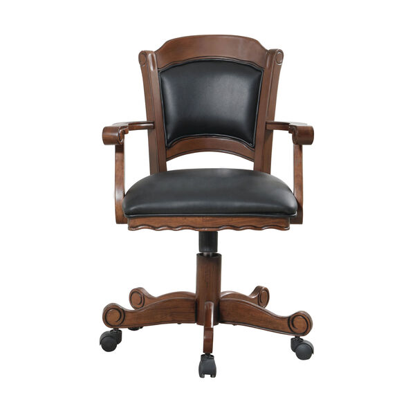 Turk Arm Game Chair with Casters and Leatherette Seat and Back, image 1