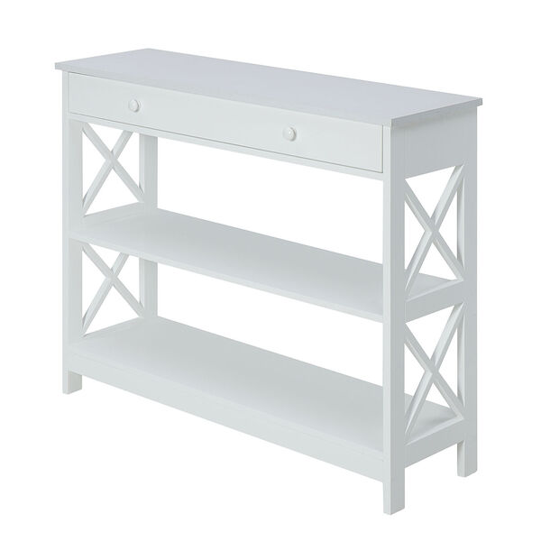 Oxford One Drawer Console Table in White, image 2
