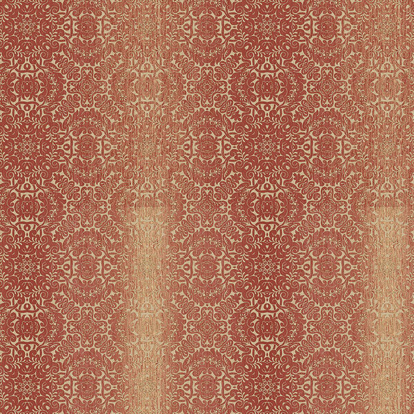 Tribal Red, Ochre and Metallic Gold Texture Wallpaper - SAMPLE SWATCH ONLY, image 1