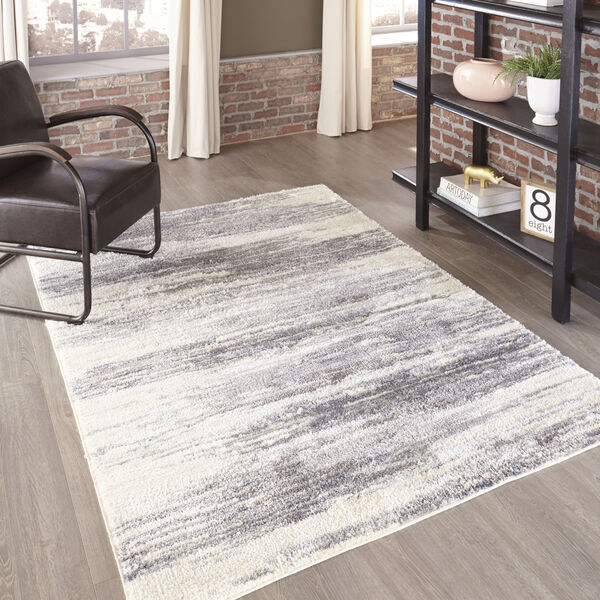 Lima Abstract Shag Gray Rectangular: 7 Ft. 10 In. x 9 Ft. 10 In. Rug, image 2