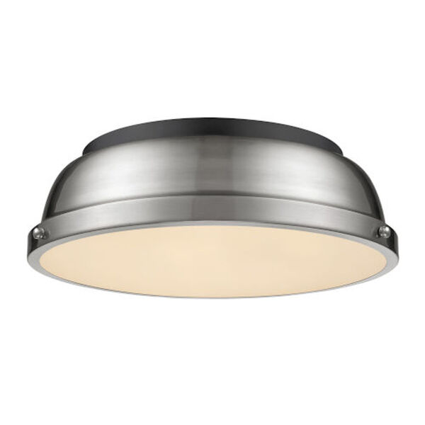 Howe Matte Black Two-Light Flush Mount with Pewter Shade, image 1