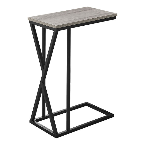 Gray and Black Rectangle End Table, image 1