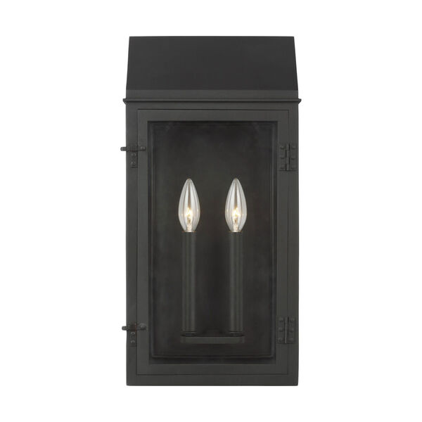 Hingham Textured Black 10-Inch Two-Light Outdoor Wall Sconce, image 1
