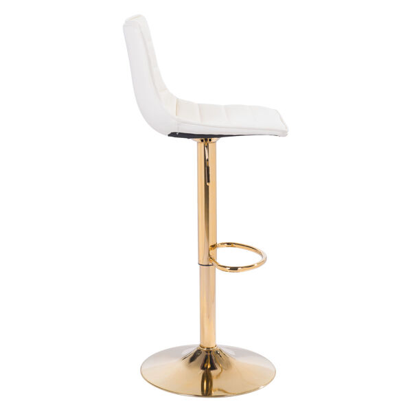 Prima White and Gold Bar Stool, image 3
