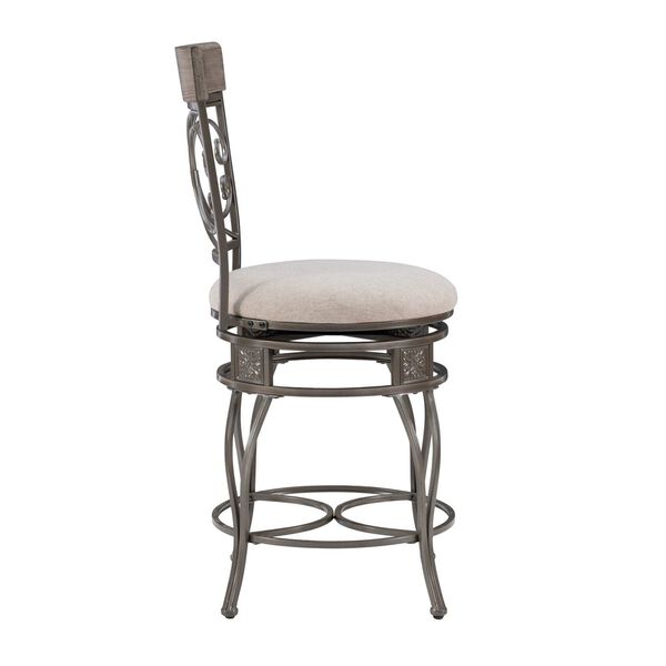 Dustin Pewter Big and Tall Counter Stool - (Open Box), image 4