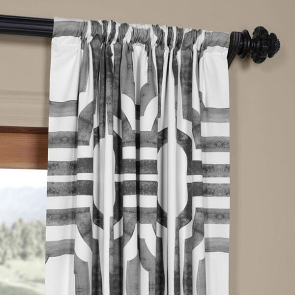 Shiny Steel 84 x 50 In. Printed Cotton Twill Curtain Single Panel, image 3
