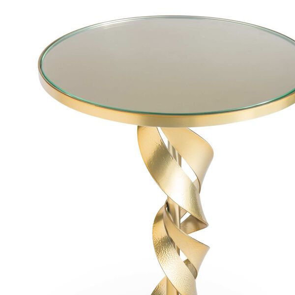 Folio Modern Brass Glass Top Accent Table, image 2