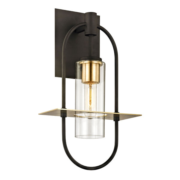 Castile Dark Bronze and Brushed Brass 18-Inch One-Light Outdoor Wall Sconce, image 1