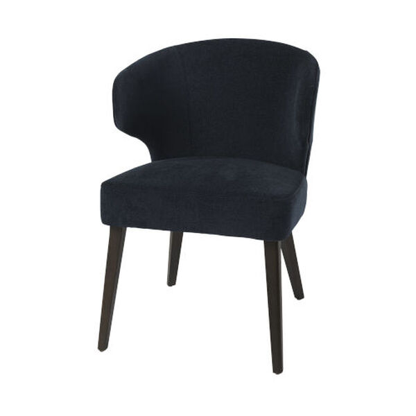 Niles Navy and Dark Brown Wingback Dining Chair, image 1