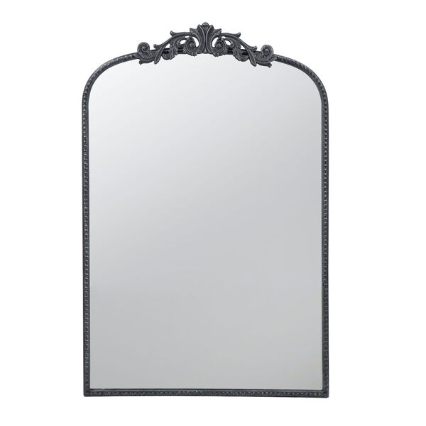 Black 36-Inch Baroque Inspired Wall Mirror, image 1