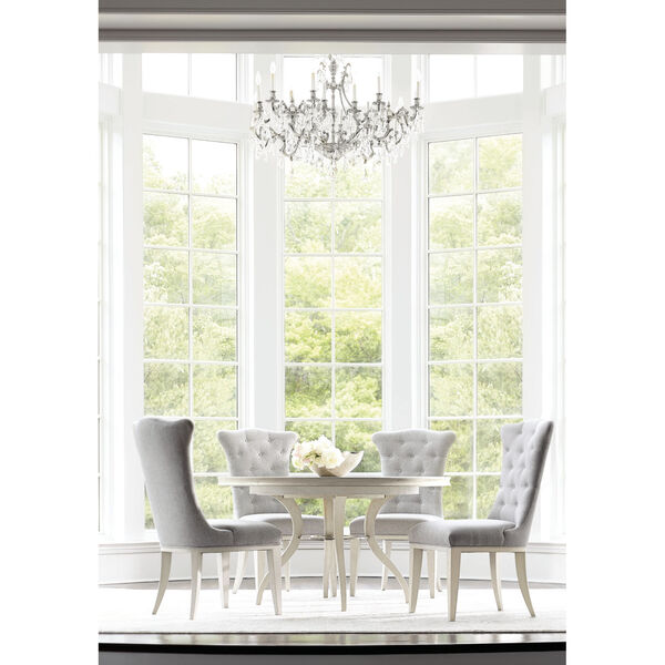 Allure Manor White and Silver Round Dining Table, image 5
