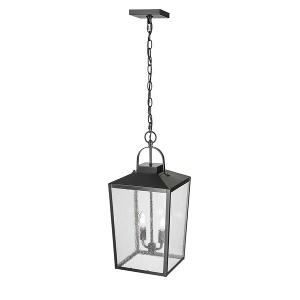 Devens Powder Coated Black Two-Light Outdoor Hanging Lantern, image 4