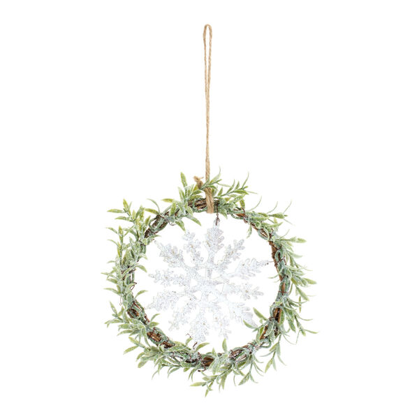 Green Mini with Snowflake Unlit Wreath, Set of Six, image 1