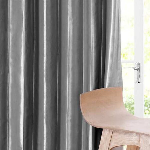 Platinum Faux Silk Taffeta Single Panel Curtain 50 x 84, image 7