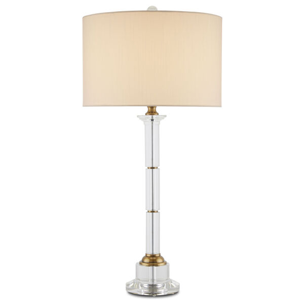 Lothian Clear and Antique Brass One-Light Table Lamp, image 1