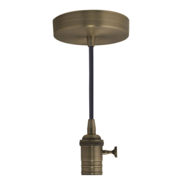 Warm Gold Standard Pendant Base with Black Cord, image 1