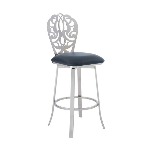 Cherie Gray and Stainless Steel 30-Inch Bar Stool, image 1