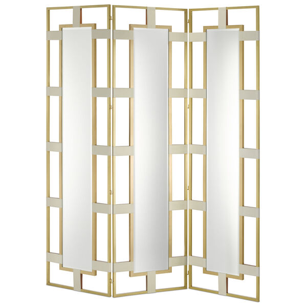 Camille Cream and Brushed Brass Screen, image 1