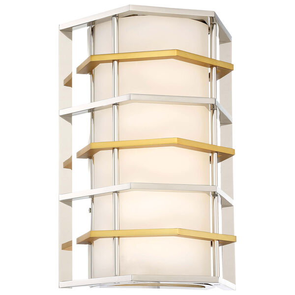 Levels Polished Nickel with Honey Gold LED Wall Sconce, image 1