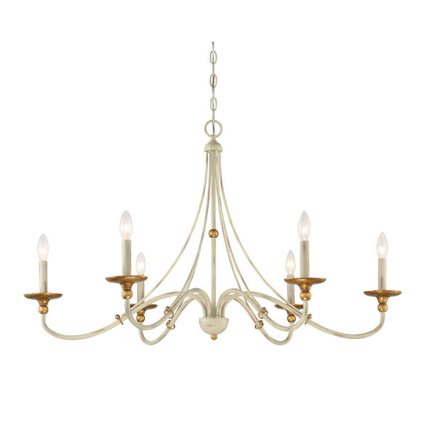 Westchester County Farm House White Six-Light Chandelier, image 1