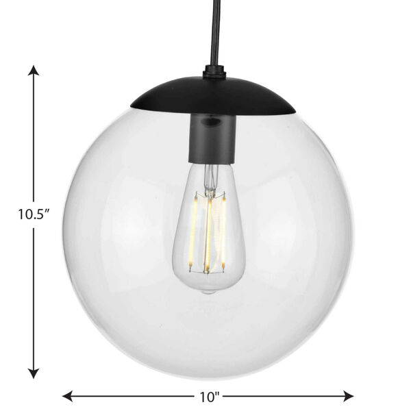 P500310-031: Atwell Matte Black One-Light Pendant with Clear Glass, image 2