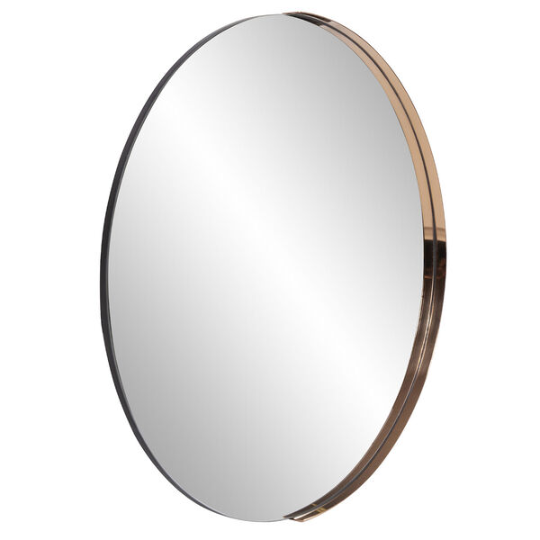 Dante Polished Rose Gold Round Wall Mirror, image 4