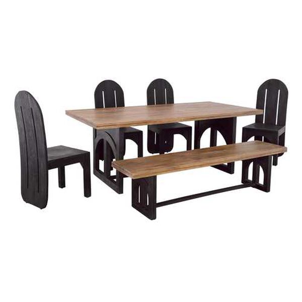 Gateway II Natural Black Cassius Dining Bench, image 5