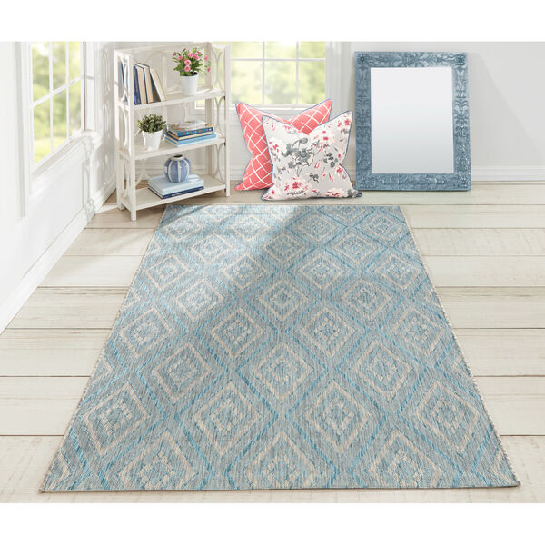 Lake Palace Light Blue Indoor/Outdoor Rug, image 2