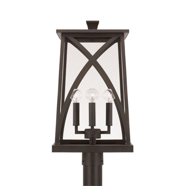 Marshall Oiled Bronze Outdoor Four-Light Post Lantern with Clear Glass, image 4