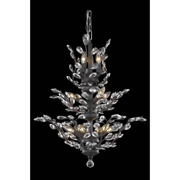 Orchid Dark Bronze 13-Light Chandelier with Royal Cut Crystal, image 1