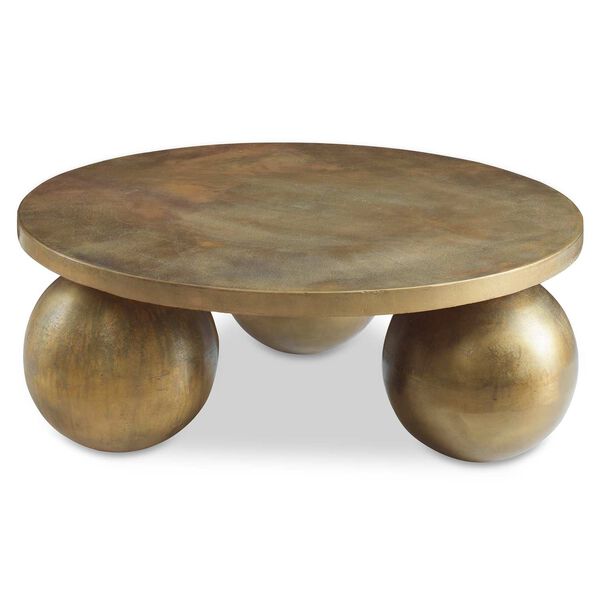Triplet Antique Brass Coffee Table, image 3