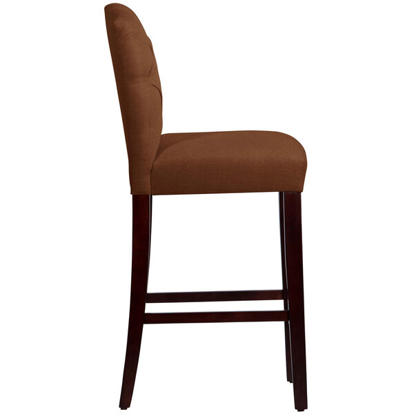 Linen Chocolate 46-Inch Tufted Arched Bar stool, image 3