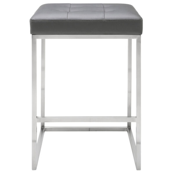 Chi Matte Gray and Silver Counter Stool, image 2