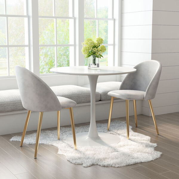 Cozy Gray and Gold Dining Chair, Set of Two - (Open Box), image 2