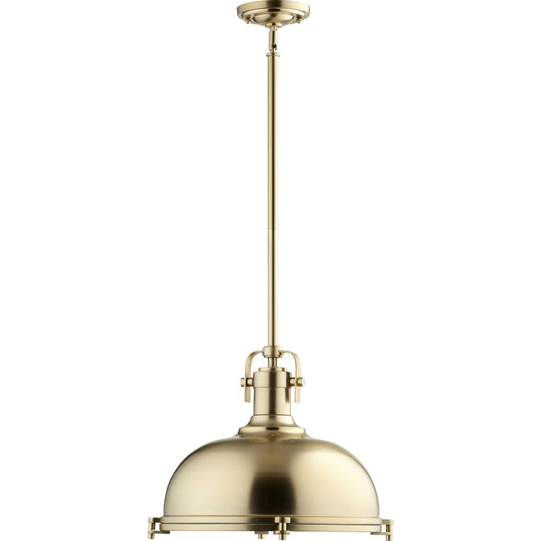 Aged Brass One-Light 16.5-Inch Pendant, image 1