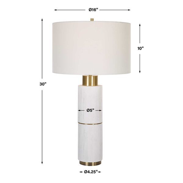 Ruse White and Brushed Brass Table Lamp, image 3