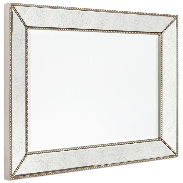 Champagne Bead Silver 40 x 30-Inch Beveled Rectangle Wall Mirror, image 4