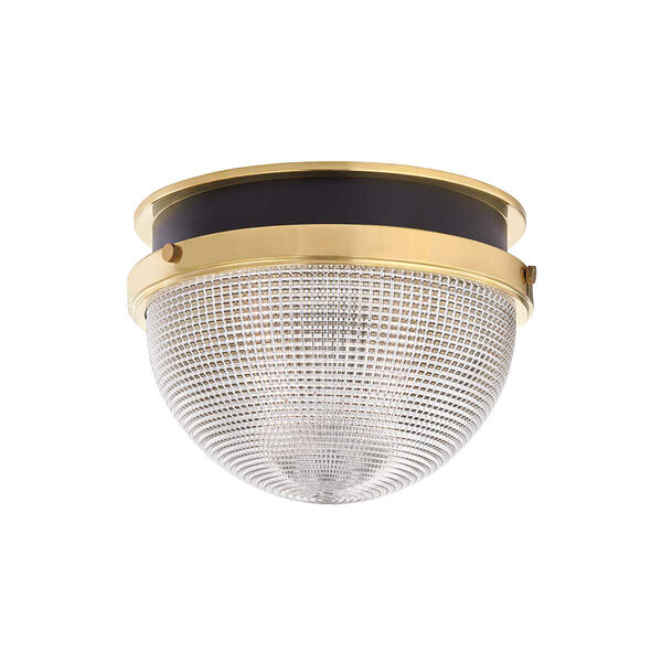Lucien Aged Brass and Black One-Light Flush Mount, image 1
