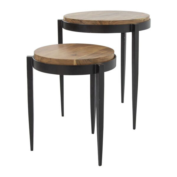 Black 21-Inch Nesting Tables Set of Two, image 5