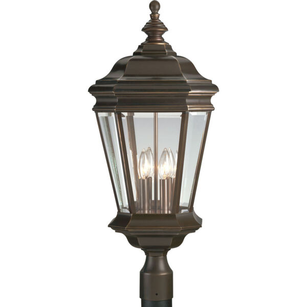 P5474-108:  Crawford Oil Rubbed Bronze Four-Light Outdoor Post Mounted Lantern, image 1