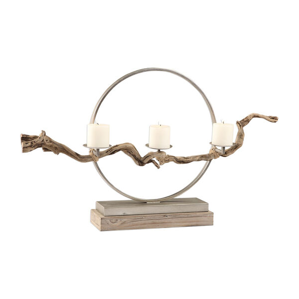 Ameera Silver Champagne Twig Candleholder, image 3