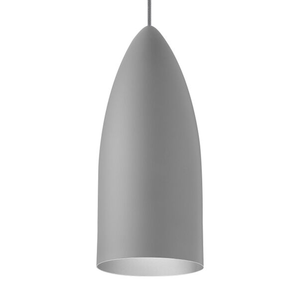 Signal Rubberized Gray and Platinum LED Pendant, image 1