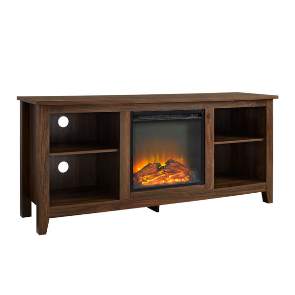 Essential Dark Walnut Fireplace TV Stand, image 3